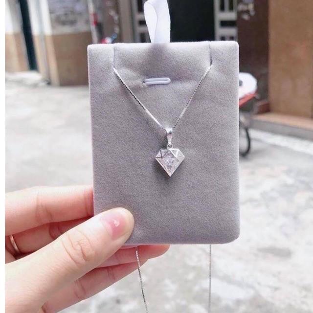 Dây chuyễn nữ mặt kim cương bạc đẹp