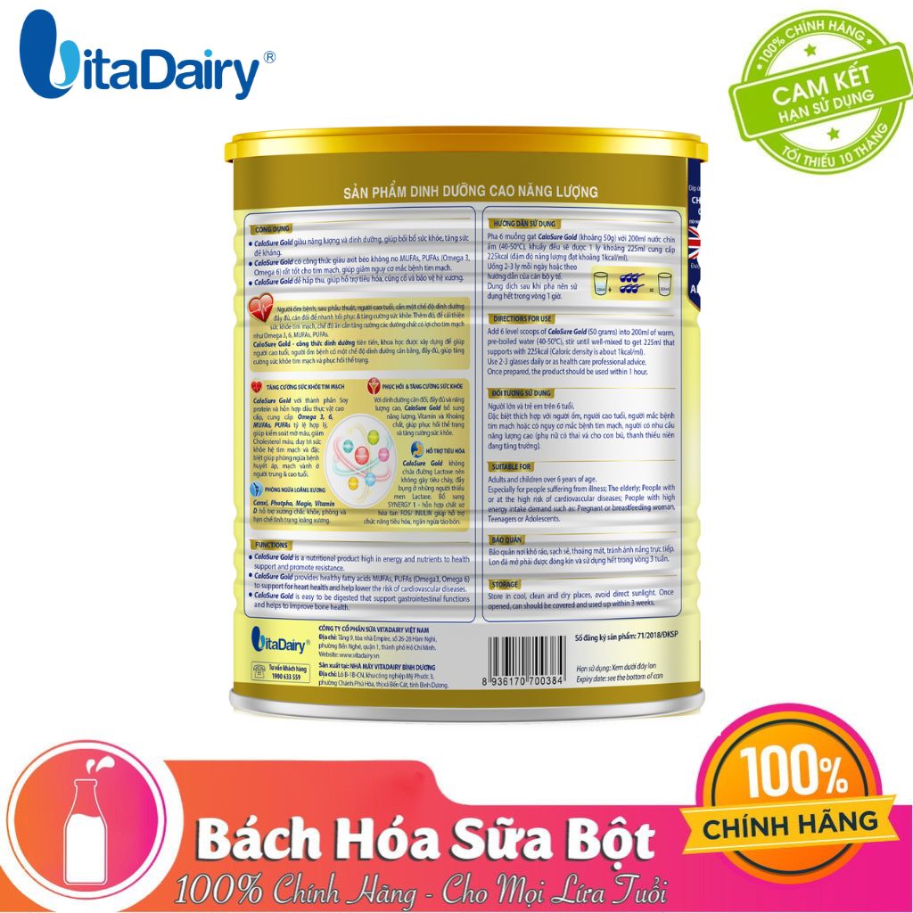 Sữa bột CaloSure Gold – dinh dưỡng dành cho người cao tuổi 900G