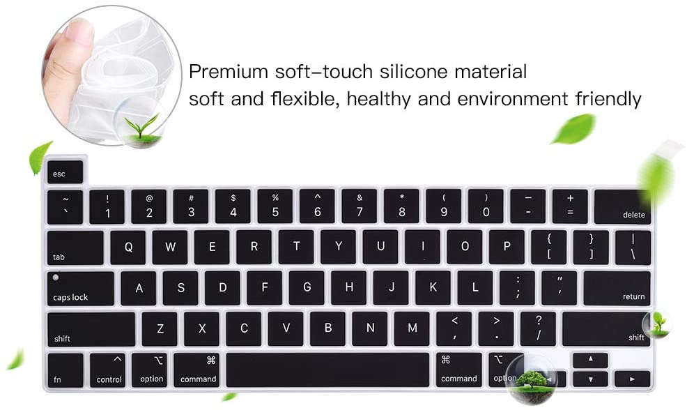 Miếng Lót phím Đen Silicone bảo vệ bàn phím dành cho Macbook chống bụi bẩn, chống nước