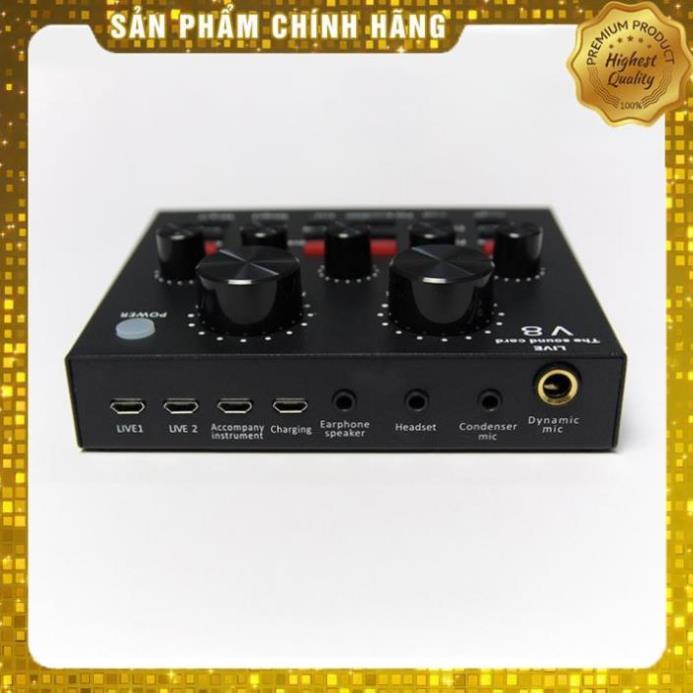 Combo Bộ mic thu âm BM900 và Sound Card V8 chuyên dụng hát livestream với đầy đủ chức năng chỉnh giọng âm thanh