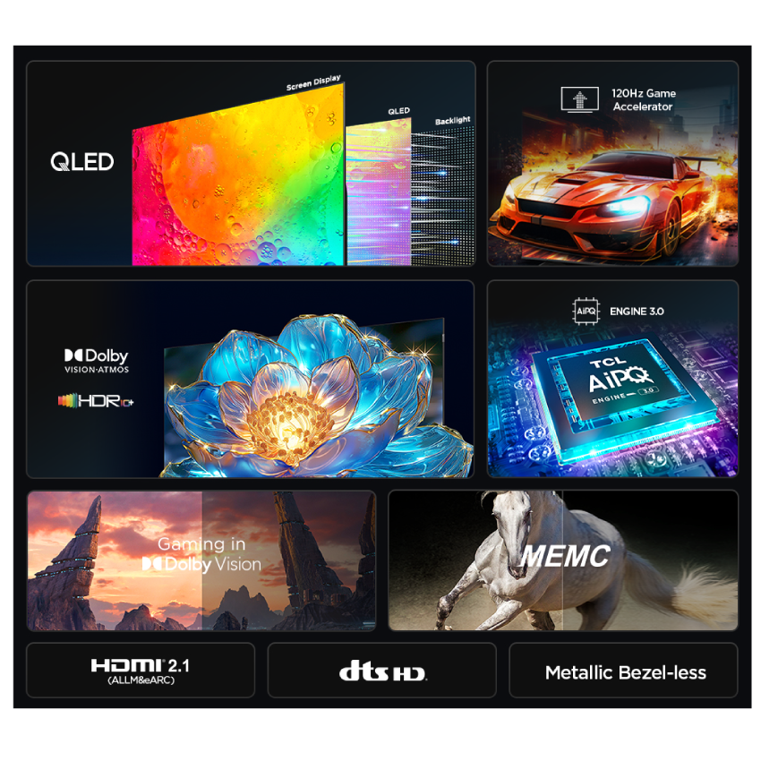 TCL 75T7B 75&quot; QLED 4K Google TV - Tivi 75inch - Hàng chính hãng - Bảo hành 2 năm