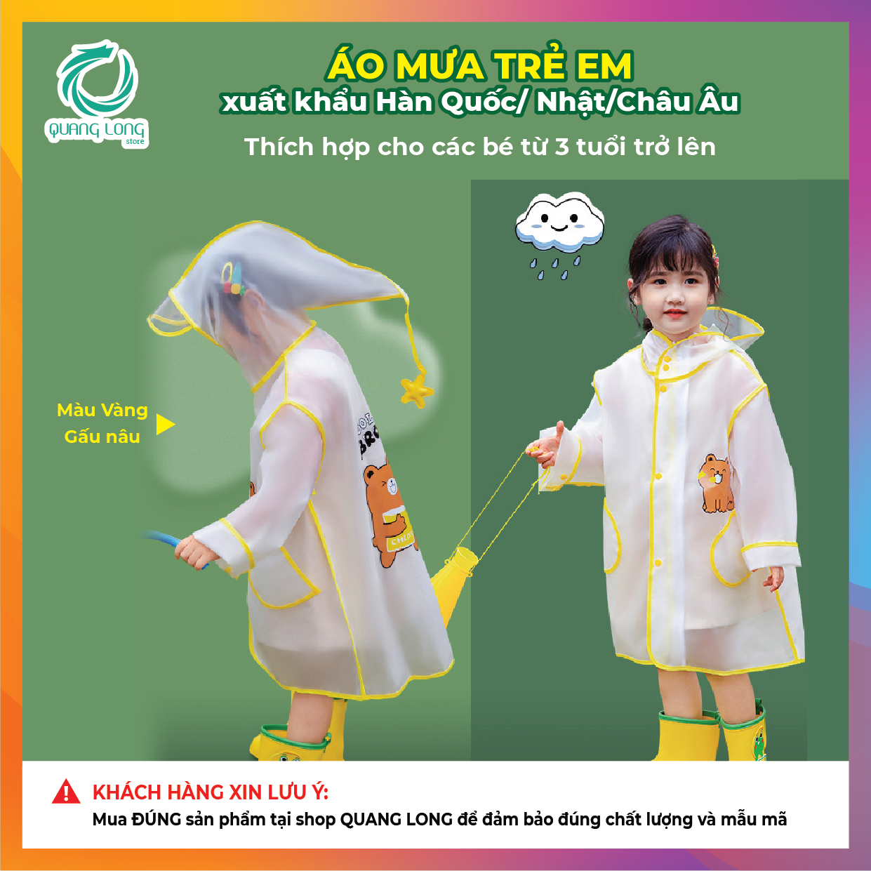 ÁO MƯA TRẺ EM CAO CẤP - COOL XANH DƯƠNG - HÀNG XUẤT KHẨU