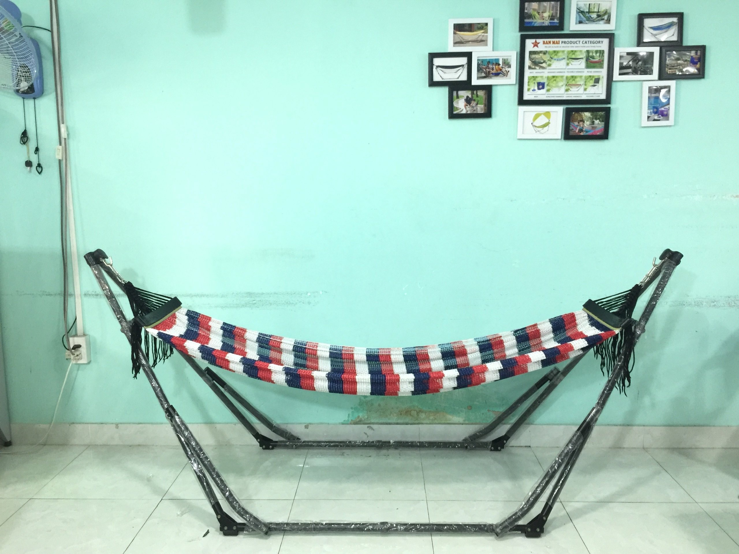 Võng lưới Ban Mai in sọc, in họa tiết cán nhựa 40cm