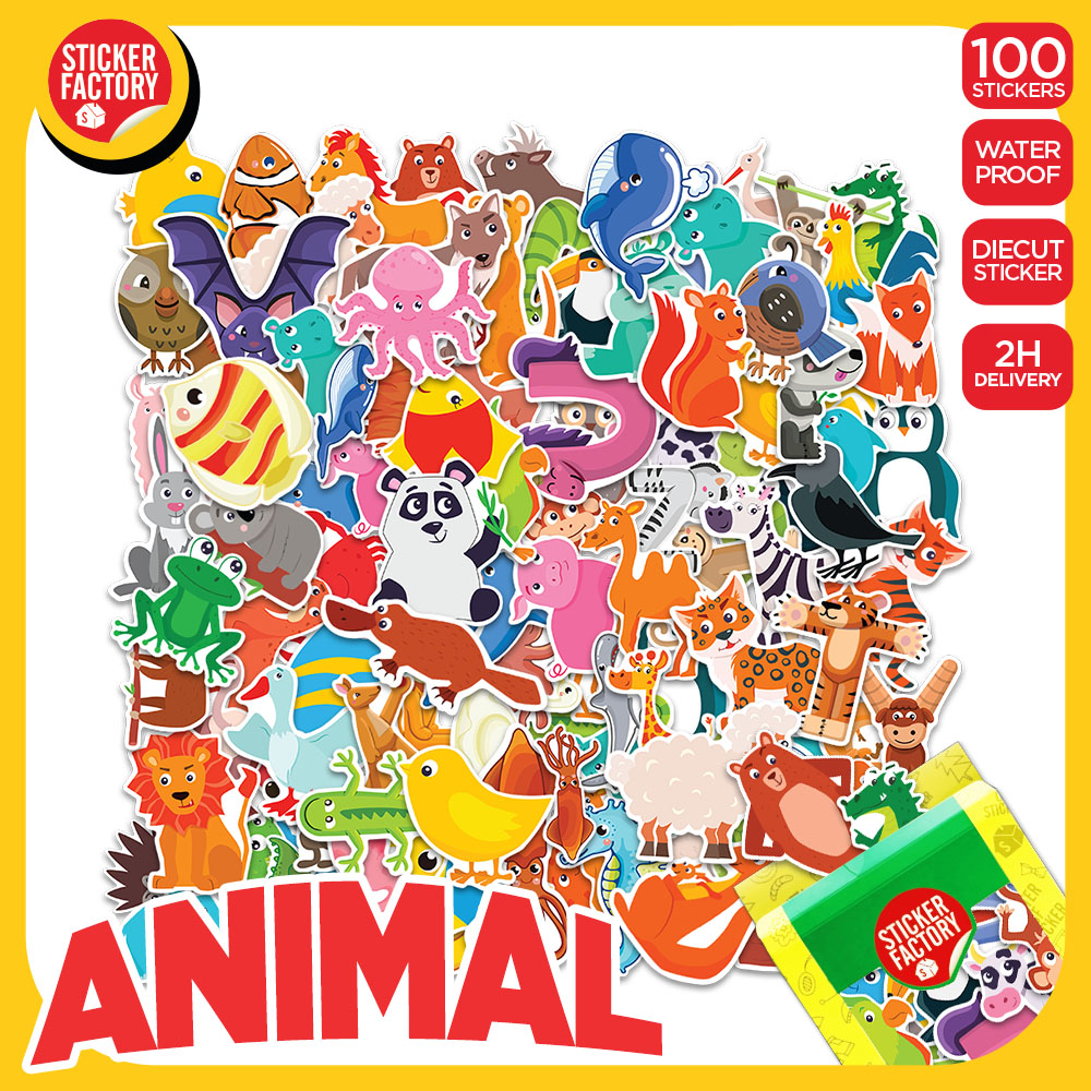 Animals muôn thú - Set 100 sticker decal hình dán dễ thương - STICKER FACTORY