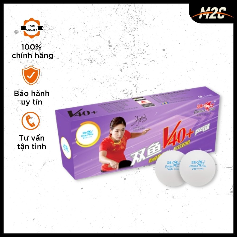 Quả Bóng Bàn Double Fish V40 + 0 Sao 10 Quả/Hộp Chính Hãng, Thích Hợp Trong Luyện Tập