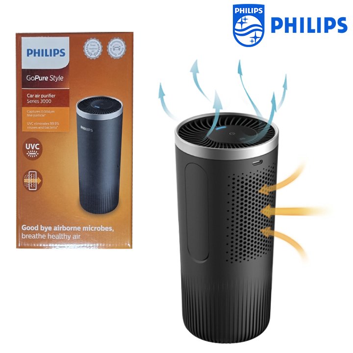 Máy khử mùi, lọc không khí dạng cốc trên xe ô tô Philips S3601 - Hàng Chính Hãng