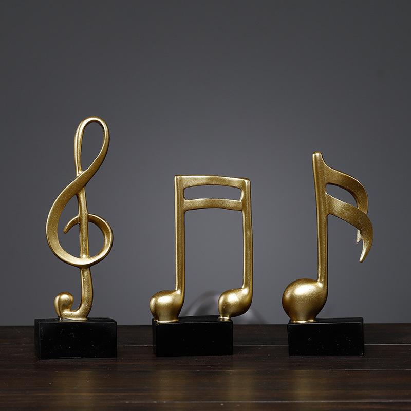Mô hình 3 nốt nhạc, khoá sol mạ đồng bàn làm việc decor trang trí nhà cửa - Hàng chính hãng