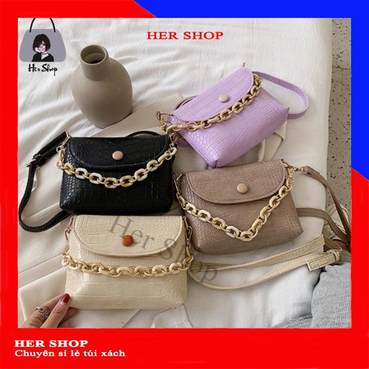 Túi xách nữ da mềm Túi đeo chéo mini hàng quảng châu siêu hot QC007