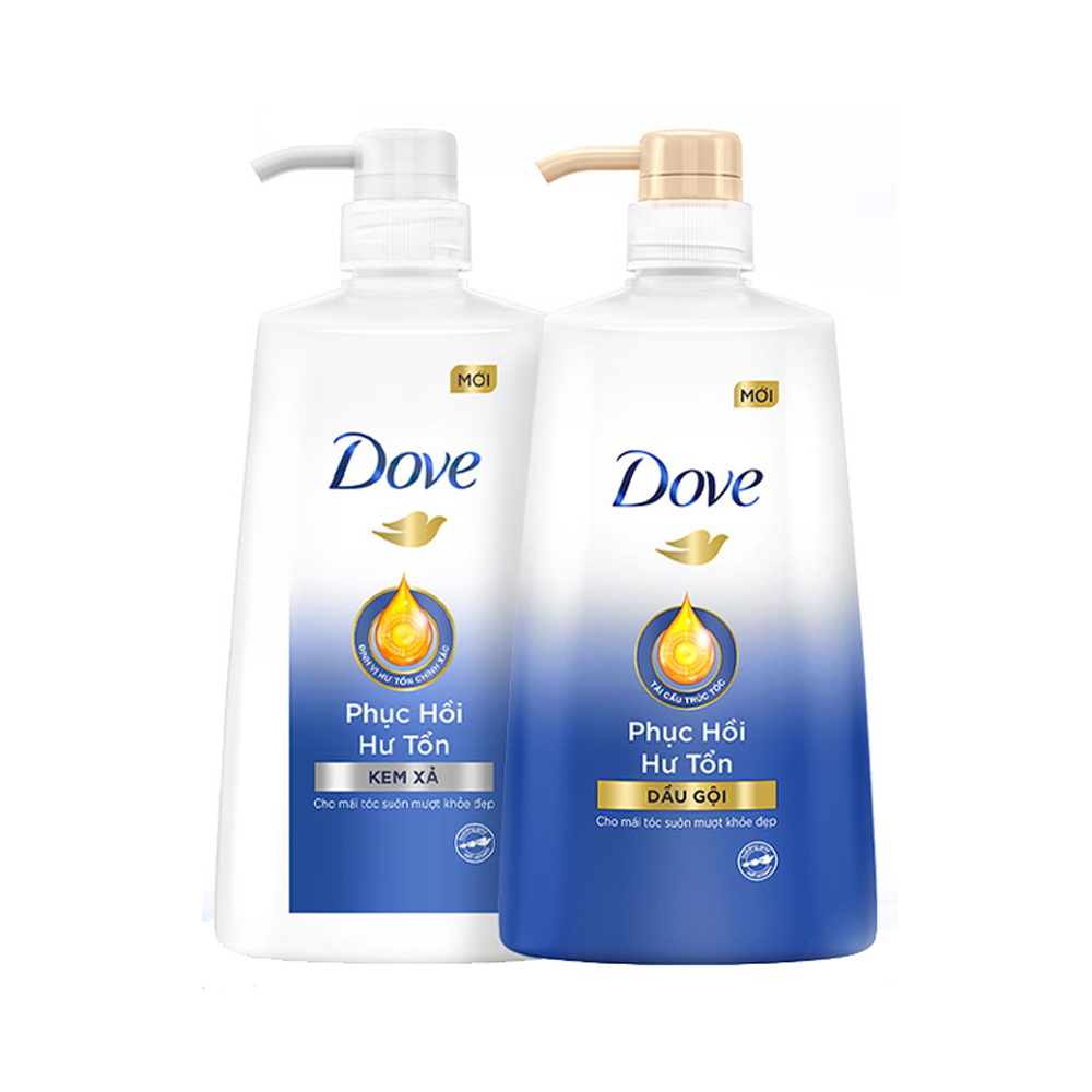 Combo Dove Phục Hồi Hư Tổn Dầu Gội 640g + Kem Xả 610g