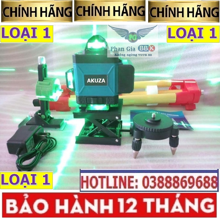 Máy Cân Bằng Laze Xanh 12 Tia Siêu Sáng AKUZA