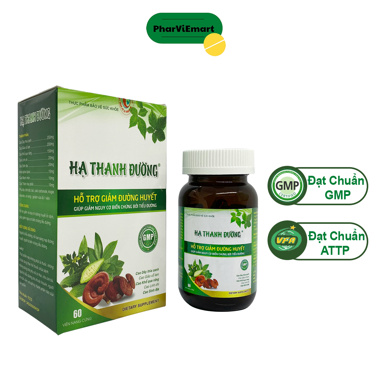 Hạ Thanh Đường Hộp 60 viên Hỗ Trợ Ổn Định Đường Huyết