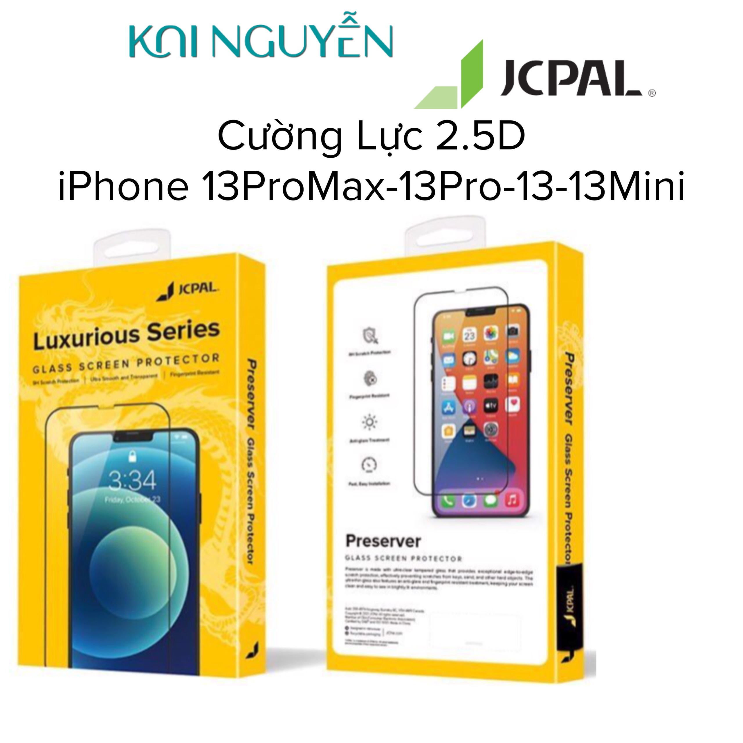 Miếng Dán Cường Lực JCPAL Preserver 2.5D Dành Cho iPhone 13ProMax-13Pro-13-13Mini - Hàng Chính Hãng