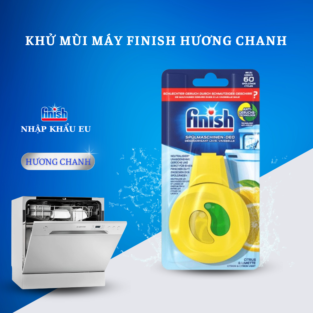 Combo viên vệ sinh máy rửa chén bát Finish vỉ 3 viên + Tinh dầu treo khử mùi máy rửa chén Finish