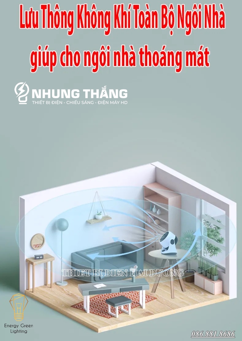 Quạt Để Bàn Mini Cao Cấp QB-F9 - Điều Hoà Tuần Hoàn Lưu Thông Khí - 3 Tốc Độ Gió - Xoay 280 Độ - CÓ VIDEO