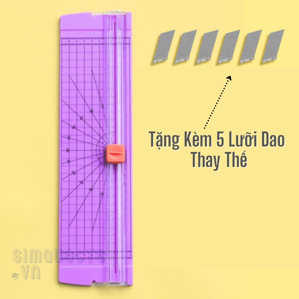 Bàn Cắt Giấy Mini Khổ A3/A4/A5 Tiện Dụng Cắt Được Giấy 300gsm Tặng Kèm 5 Lưỡi Dao Thay Thế