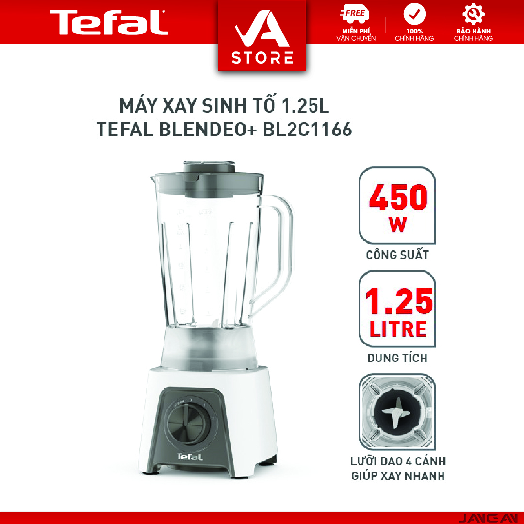 Máy xay sinh tố có cối xay khô Tefal BL2C1166 - 1.5L - Hàng Chính Hãng