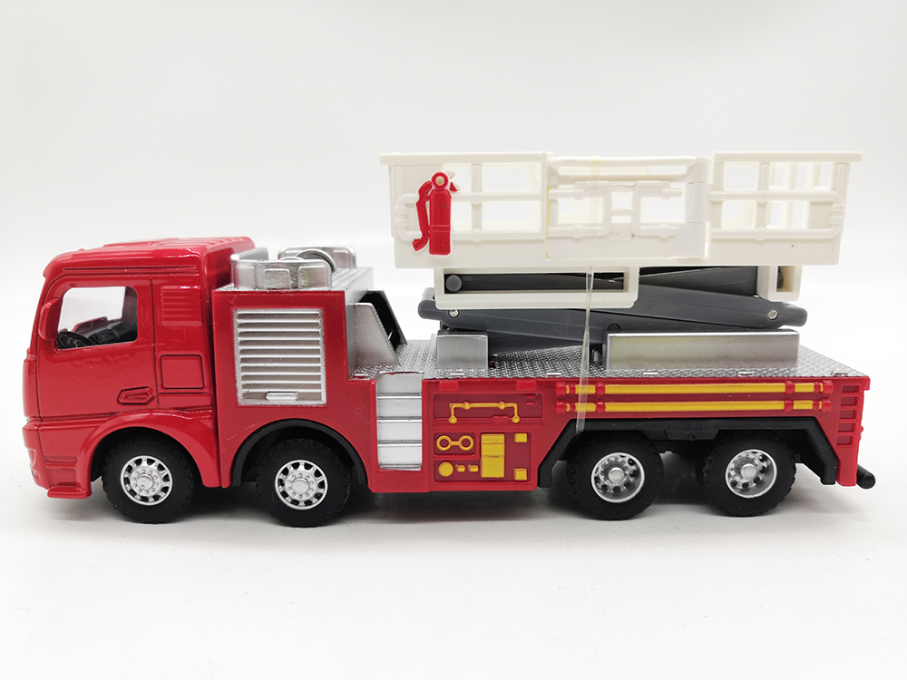 Đồ chơi mô hình xe thang cứu hỏa thang nâng KAVY NO.8827 chất liệu hợp kim và nhựa nguyên sinh an toàn, chi tiết sắc sảo