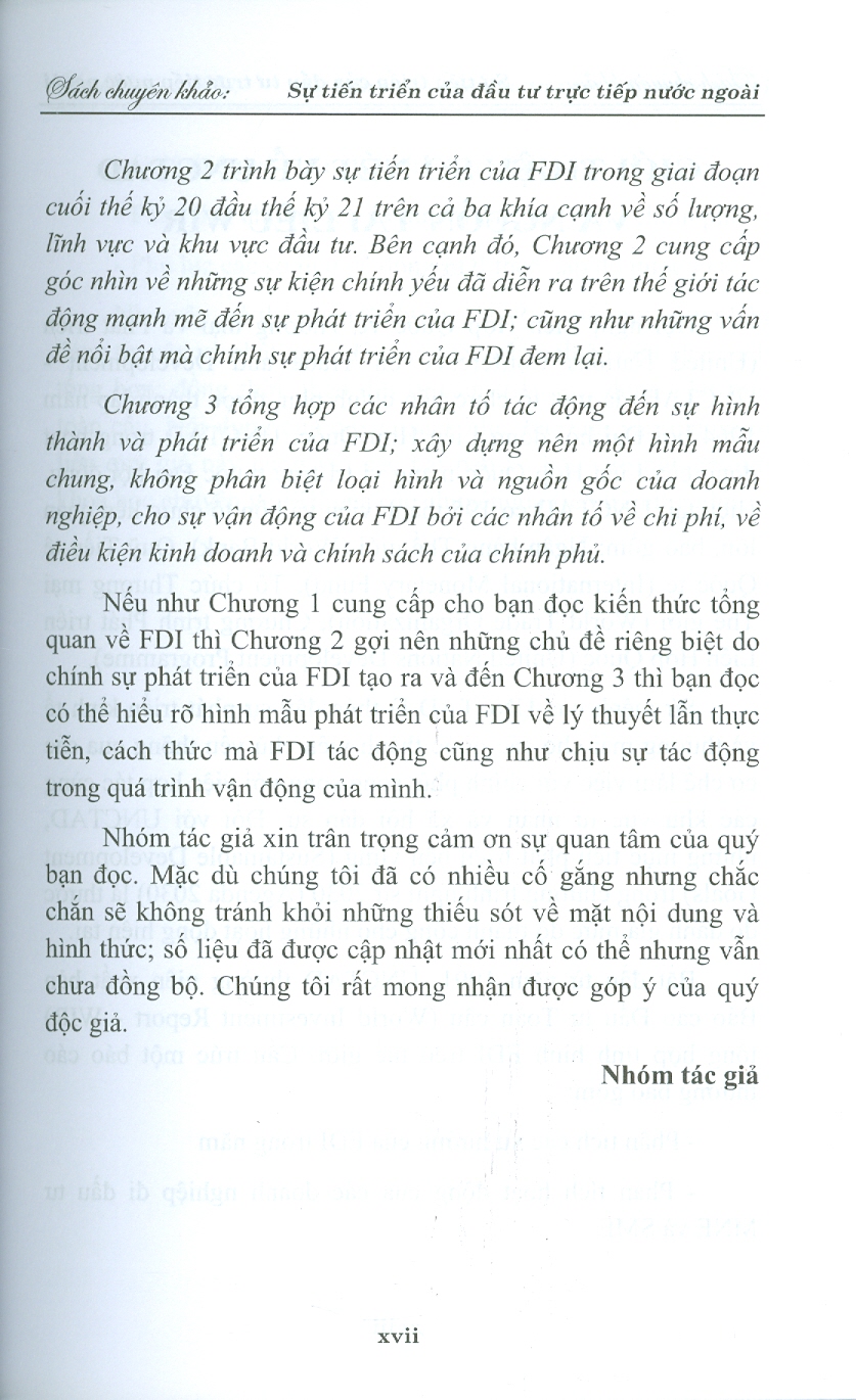 Sự Tiến Triển Của Đầu Tư Trực Tiếp Nước Ngoài - Bản Chất Và Nhân Tố Tác Động (Sách chuyên khảo)