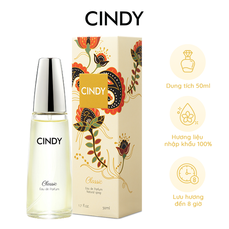 Nước hoa cho nữ Cindy Classic mùi hương cổ điển mê hoặc 50ml