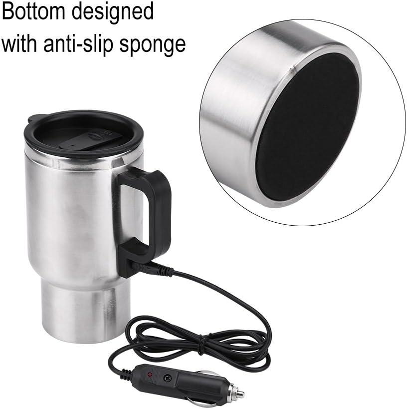 Cúp điện-12V 450ml bằng thép không gỉ + pp Cúp sưởi ấm du lịch cách nhiệt trong chân không chất lượng cao