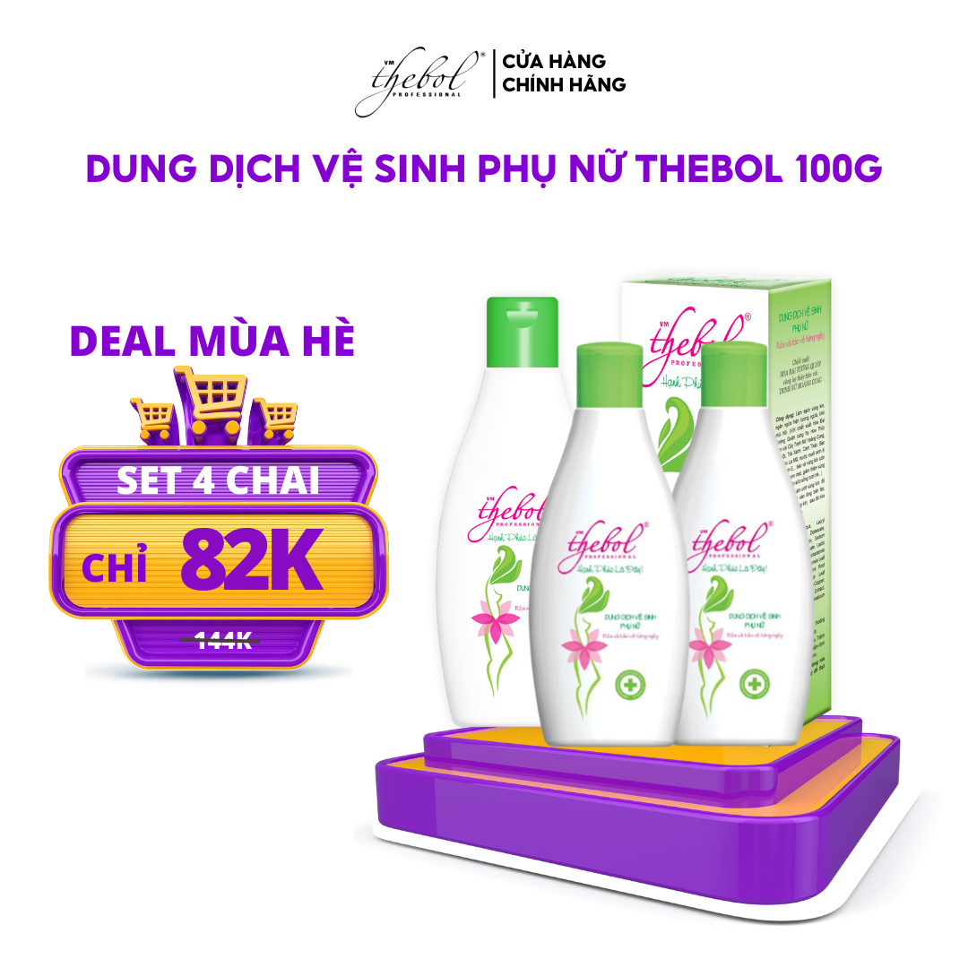 Dung dịch vệ sinh nữ Thebol nước rửa phụ khoa dạng gel giúp làm sạch an toàn dịu nhẹ ngăn mùi hôi ngứa