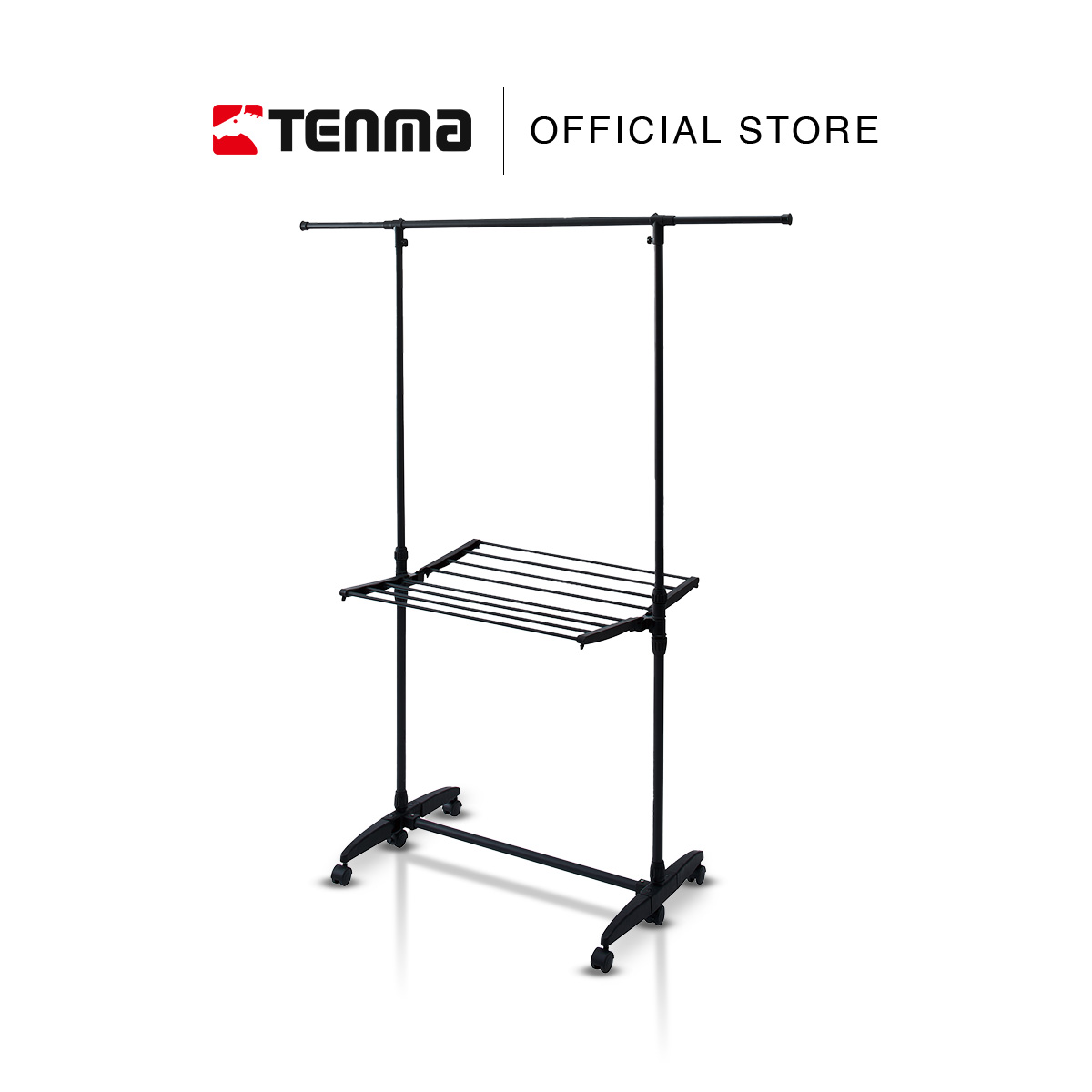Giá Phơi Quần Áo Tiện Lợi Bằng Thép Không Gỉ TENMA, Có Bánh Xe PSBK-06