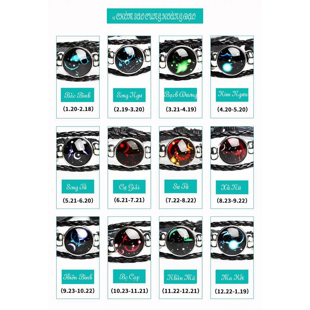 Vòng Tay 12 Cung Hoàng Đạo mặt đá cực xinh