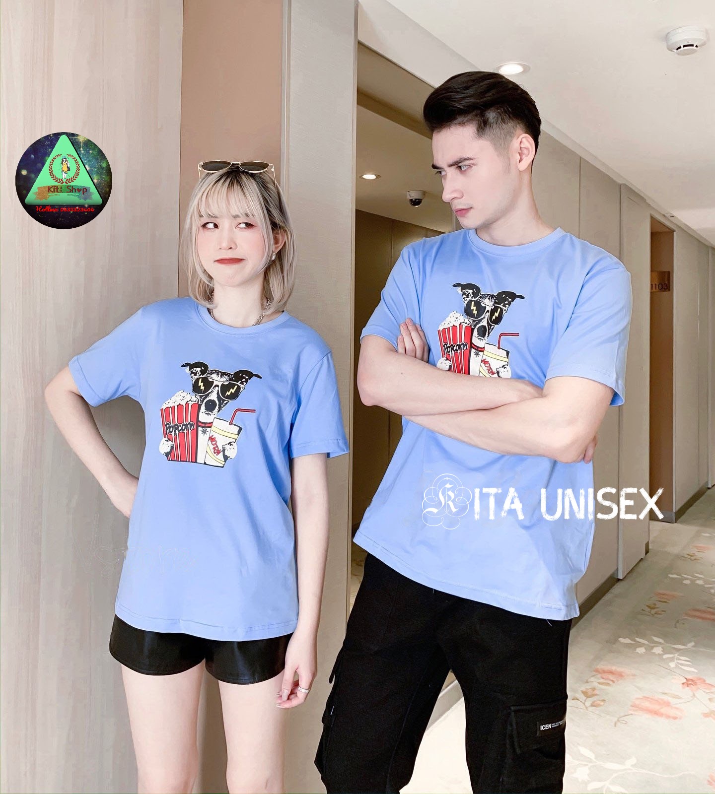 Áo Thun Couple Nam Nữ Ngắn Tay Unisex Form Rộng thời trang Hot Trend Freesize Kita Unisex - Cún Sành Điệu