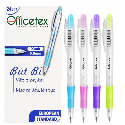 Hộp 24 Cây Bút Bi Mực Xanh Officetex - OT-BP006BU