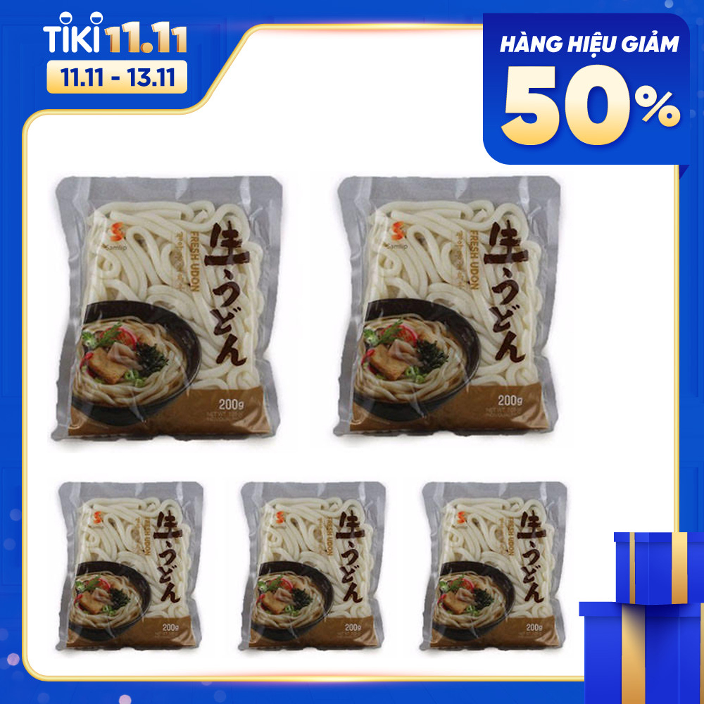 Combo 5 Gói Mì Udon Tươi - Mì Fresh Udon - Nhập Khẩu Hàn Quốc (200G/Gói)  