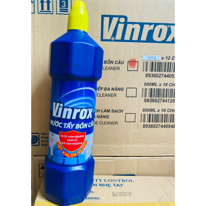 [Combo 3 TẶNG 3] 3 chai Nước Tẩy Bồn Cầu Diệt Khuẩn Khử Mùi hiệu quả VINROX 1L Fresh