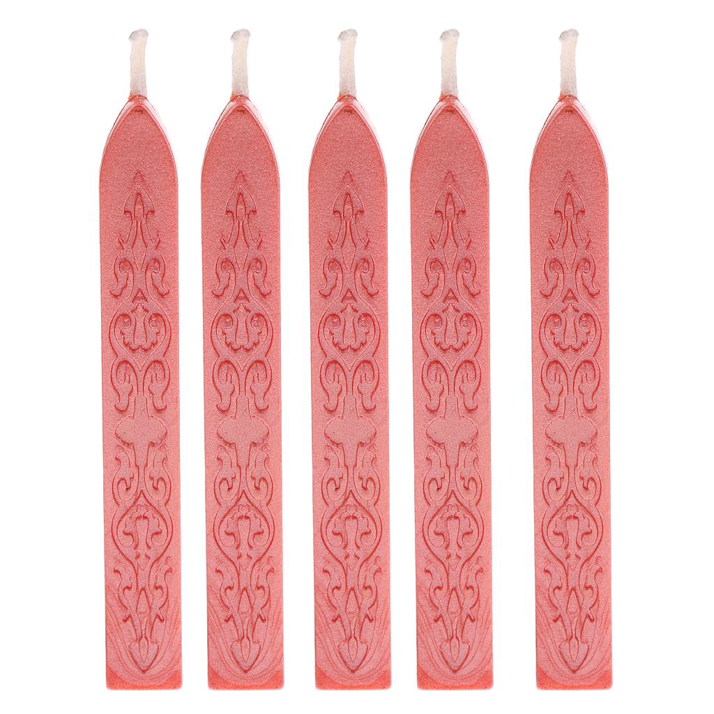 5 Pieces Vintage Sealing Seal Wax Sticks with Wick for Wedding Invitation Letter Card