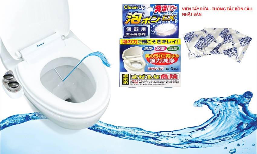 Combo 01 Chổi cọ rửa toilet, nhà vệ sinh Kokubo (Giao màu ngẫu nhiên) + 01 Hộp 03 gói thông tắc, tẩy rửa bồn cầu Kokubo - Nội địa Nhật Bản