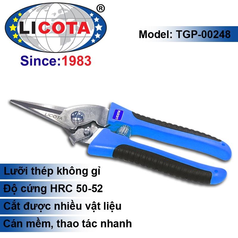Kéo cắt cành kiểu Anh 8" mỏ nhọn Licota