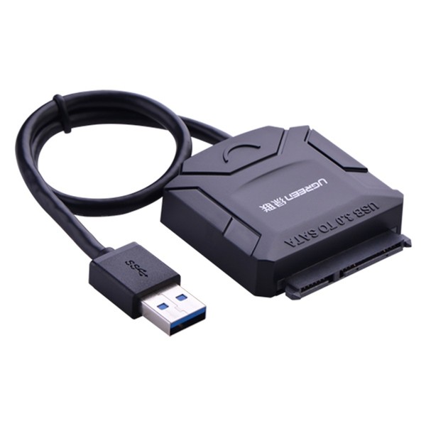 Ugreen USB 3.0 to SATA converter cable with 12V-2A power adapter dài 25cm Ugreen 20231-màu đen Hàng Chính Hãng