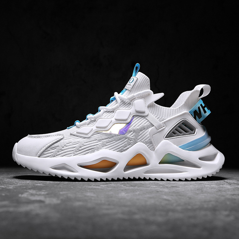 Giày Thể Thao Nam GEMI - Giày Sneaker Màu Đen - Trắng, Giày Thể Thao Dệt Kim, Nhẹ Nhàng, Êm Ái - G5441