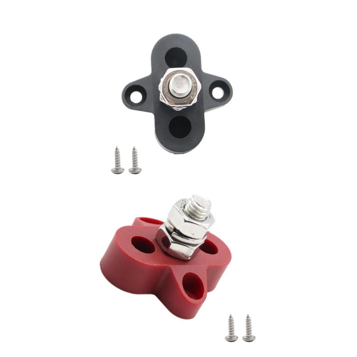 2PCS Truck Boat Bus Bar Single M8 Terminal Positive Power Distribution Stud