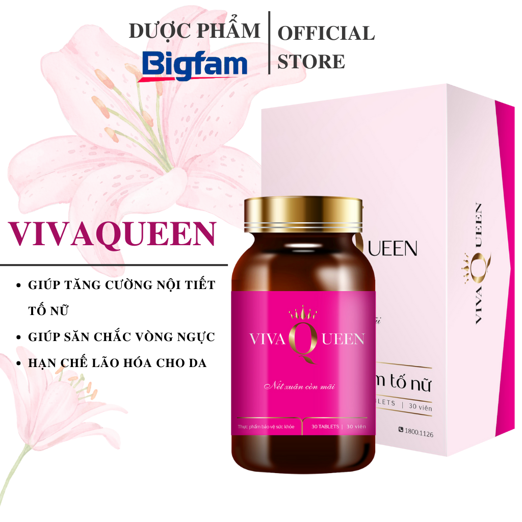 Combo 3 hộp Viên uống nội tiết tố nữ VINAQEEN Bigfam giúp đẹp da, chống lão hóa
