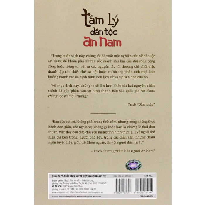 Tâm Lý Dân Tộc An Nam - Paul Giran - Phan Tín Dụng - (bìa mềm)