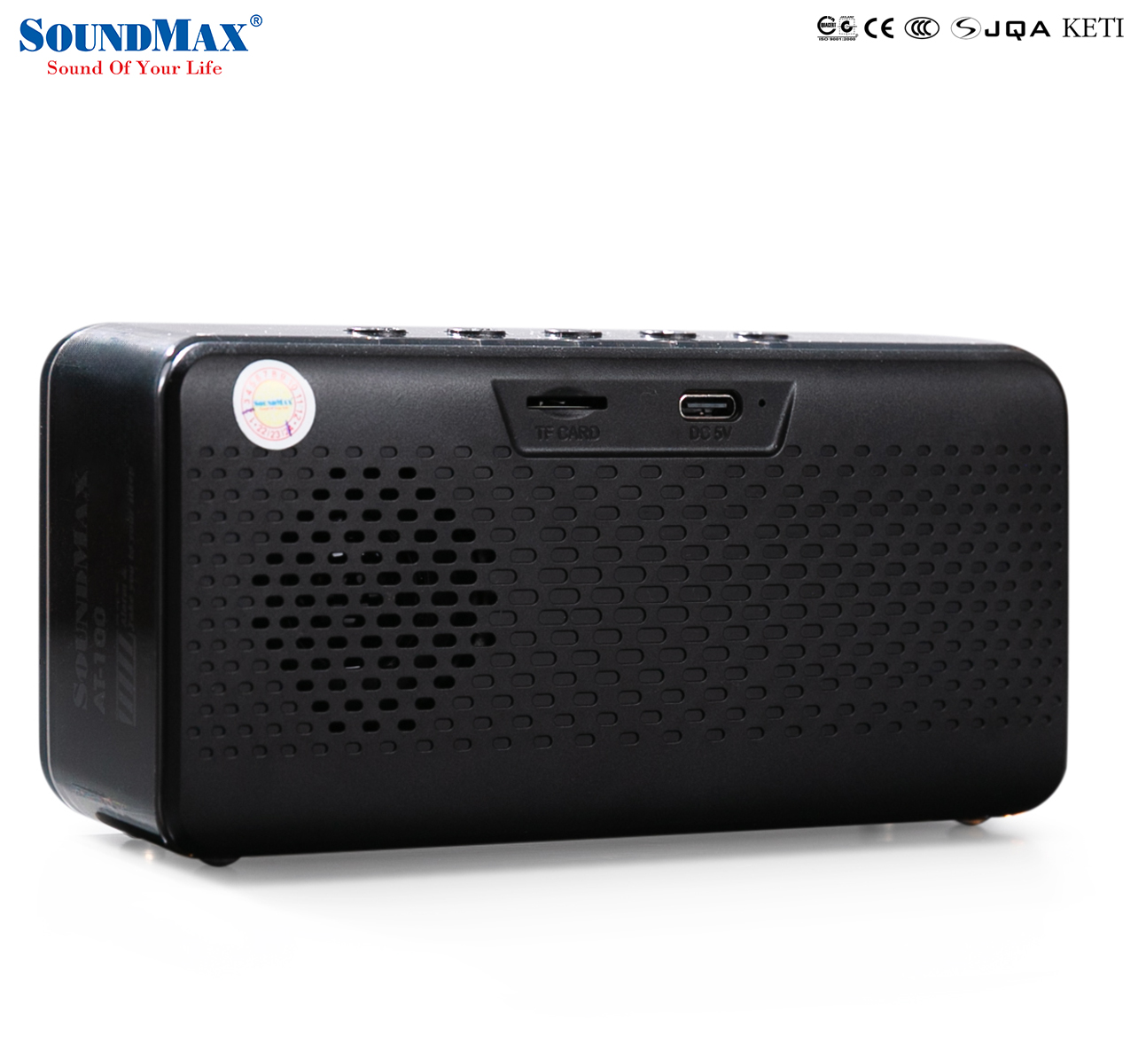 [Hàng Chính Hãng] Loa bluetooth kiêm đồng hồ báo thức SoundMax AT-100 | AT100 với thiết kế hiện đại - Loa nghe nhạc bluetooth - Đồng hồ điện tử trang trí bàn làm việc