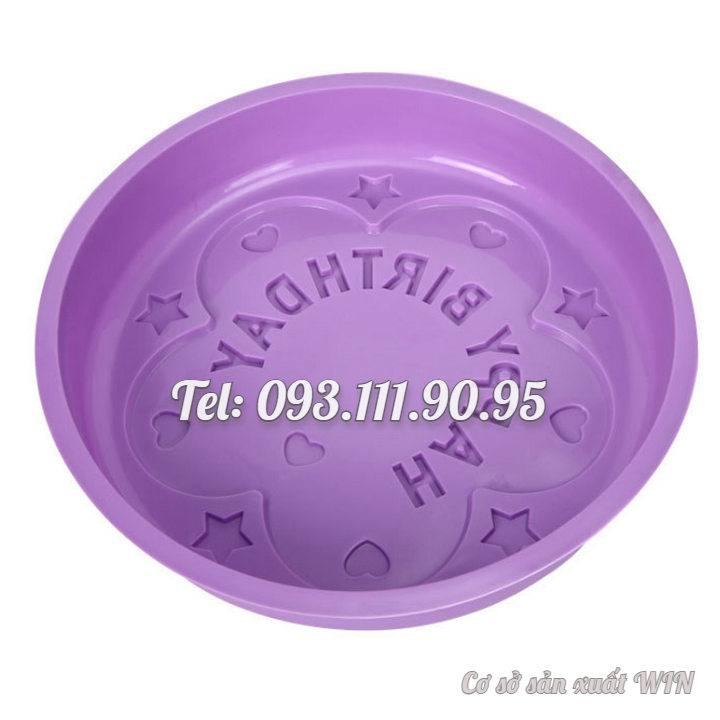 Khuôn silicon làm đế bánh, rau câu Happy Birthday - Loại 28 cm – Mã số 1012