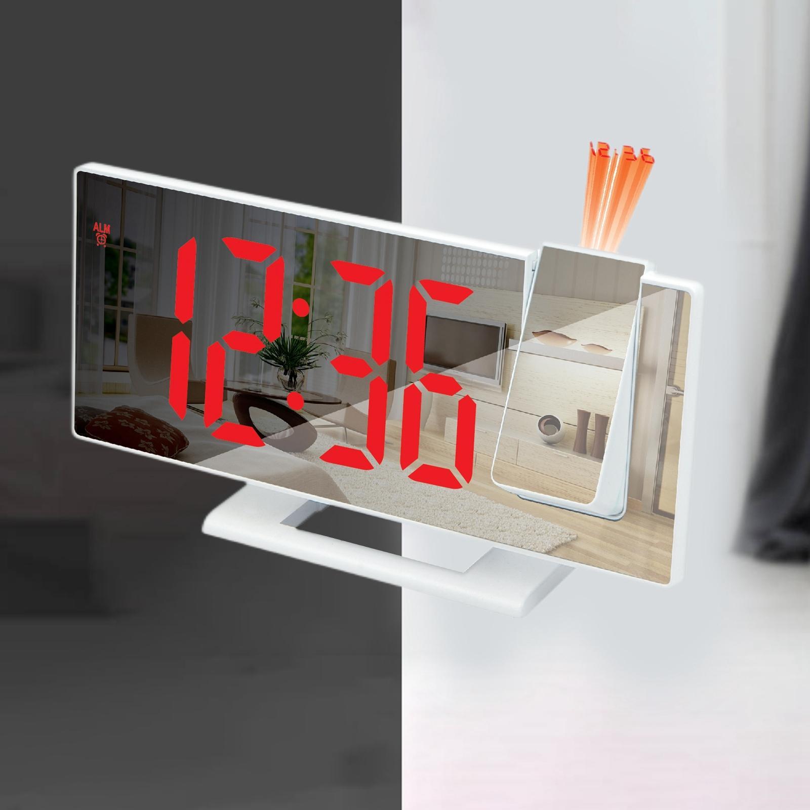 Mirror Surface Snooze /24H Desktop Clock Auto Dimmer LED Screen for Elderly Children
