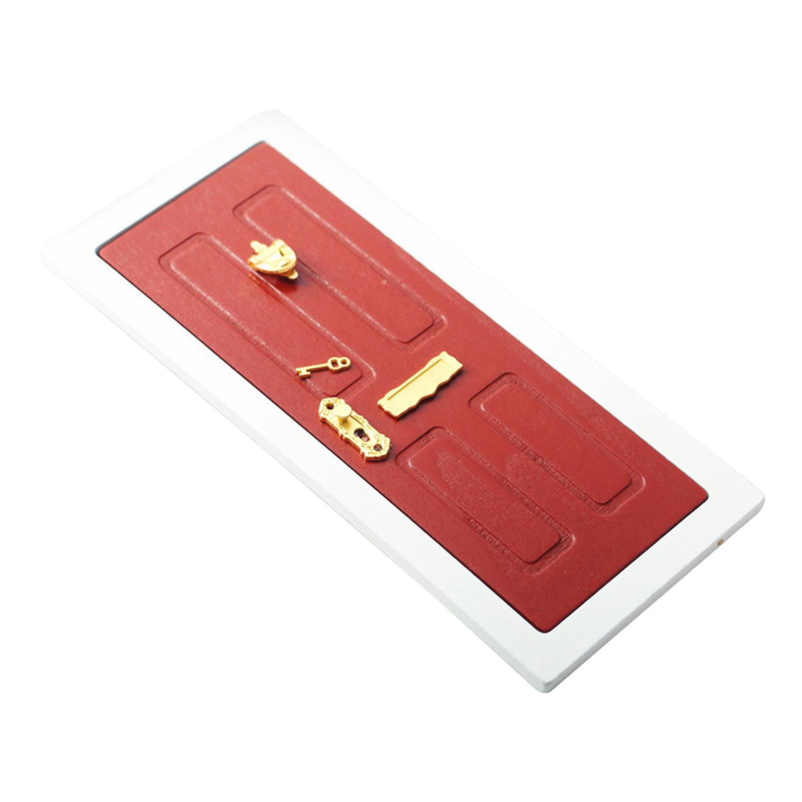 1/12 Miniature Wooden Door Dollhouse Decoration Accessories for Bedroom