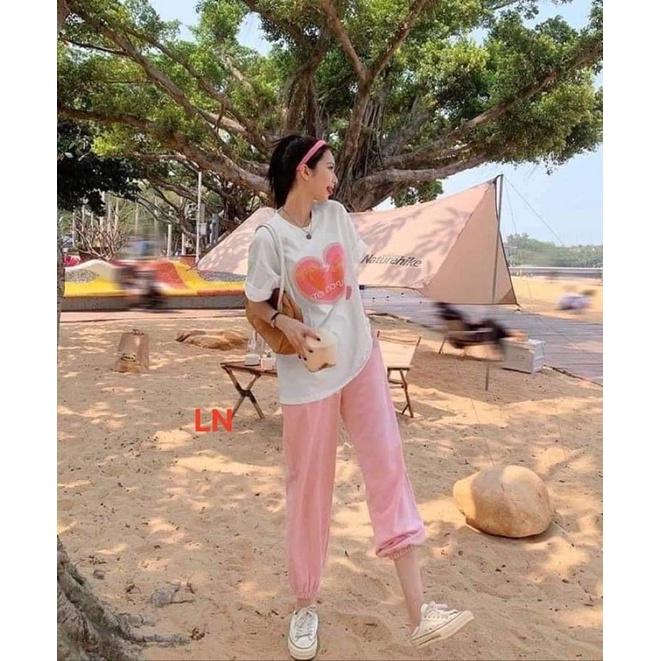 Sét áo tim to love + quần bom hồng TH6
