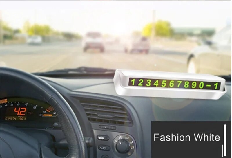 Bảng số  - Kích thước: 56*125.7*37.3mm - Bảng ghi số điện thoại đặt taplo cho xe ô tô.