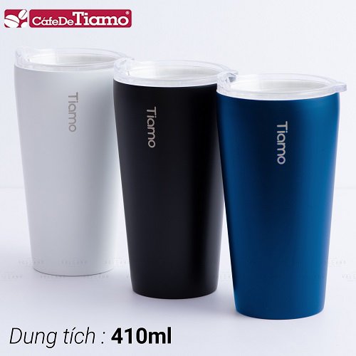 Ly cà phê trà inox phủ sứ chân không Tiamo 410ml