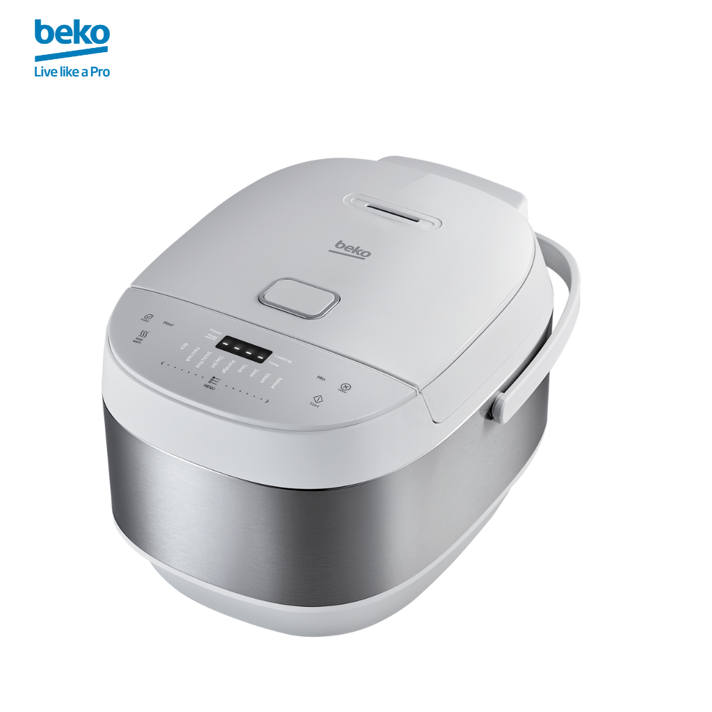 Nồi Cơm Điện Tử Chống Dính BEKO 9 Chương Trình Nấu Đa Dạng, Giữ Ấm Đến 24H, Dung Tích 1.8L - RCM50823W - Hàng Chính Hãng