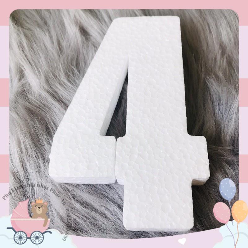 Số mút xốp trắng 18cm tự đứng trang trí bánh kem