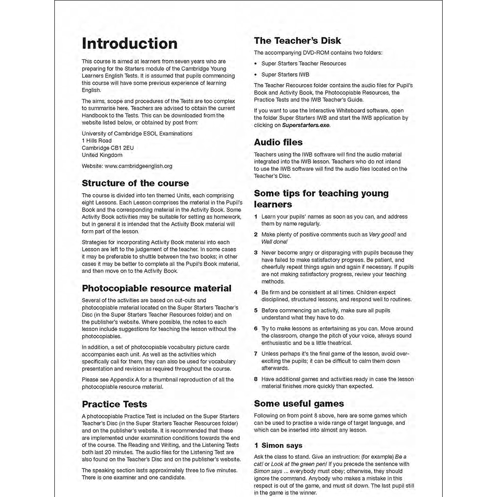 Super Starters 2nd Edition - Teacher's Book (Kèm 1 đĩa DVD)