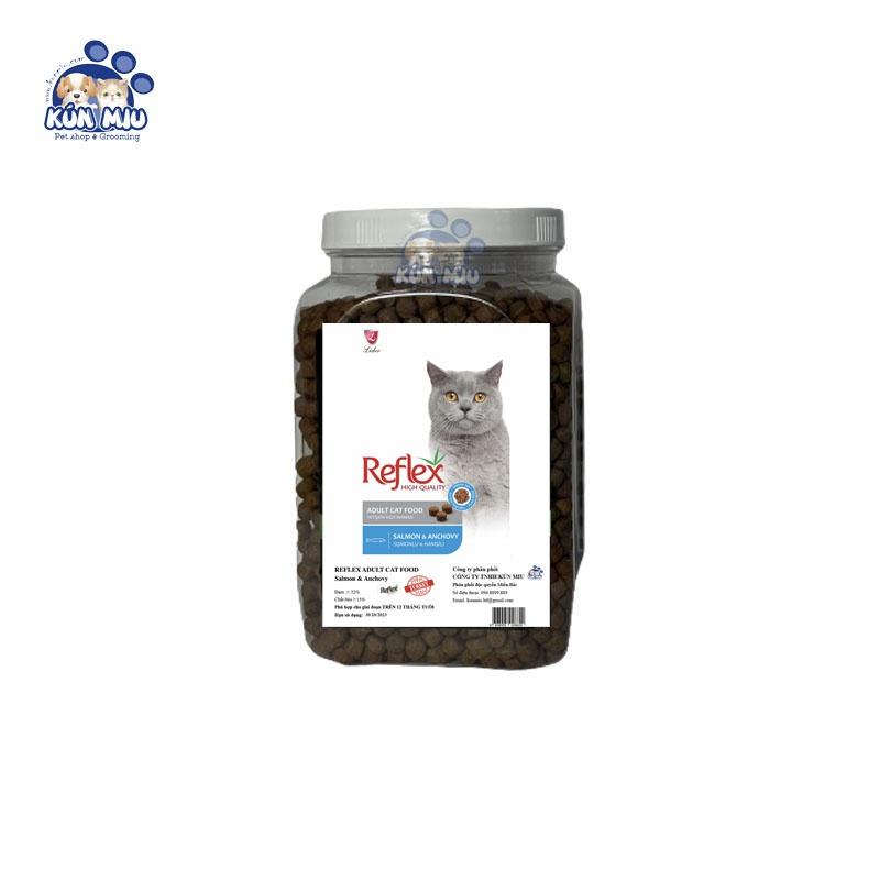 Thức Ăn Cho Mèo Reflex Adult Salmon &amp; Anchovy (Cá Hồi + Cá Cơm) Hộp 1kg